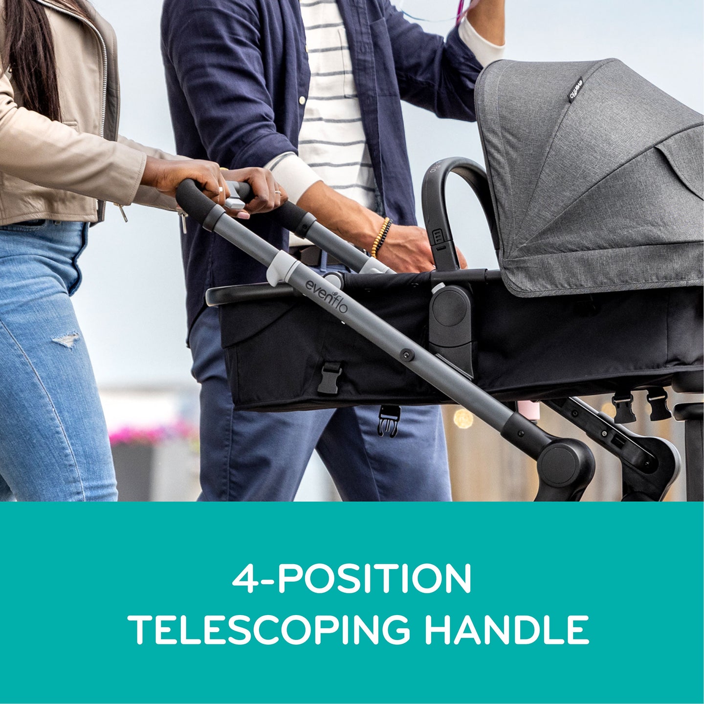 Evenflo - Pivot Xpand Modular Travel System with LiteMax Infant Car Seat - Ayrshire Black